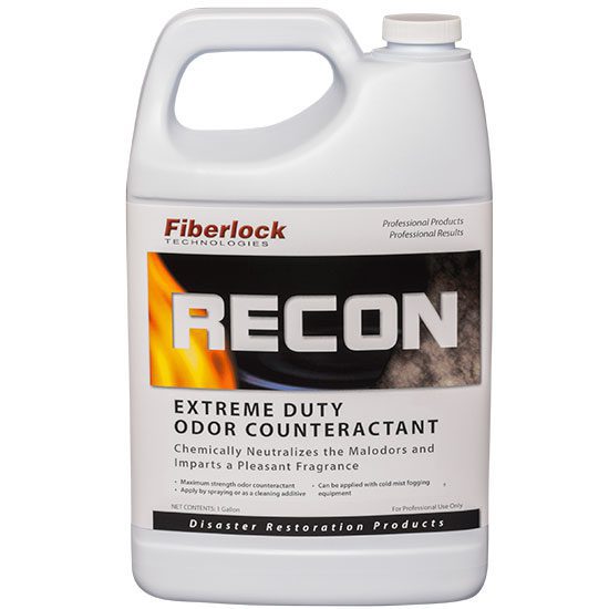 Fiberlock RECON Extreme Duty Odor Counteractant Fire Smoke Water Damage Deodoriser Concentrate 3.78L Carton