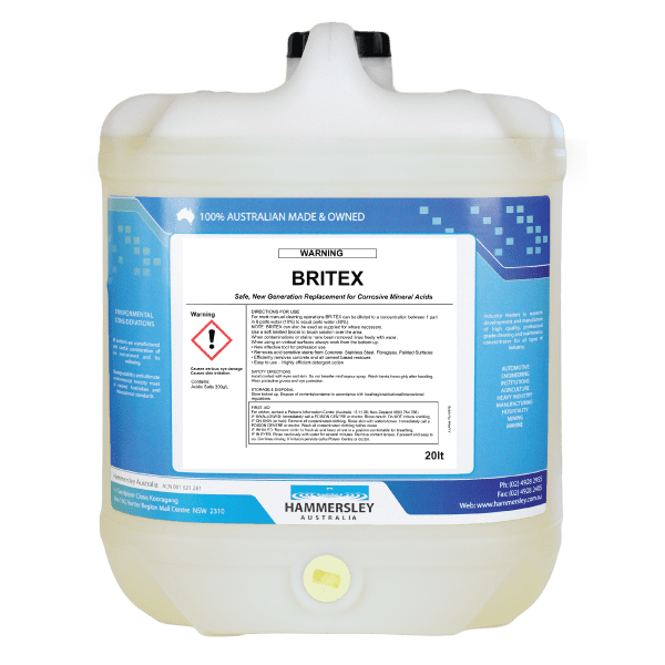 Hammersley Britex Non-Toxic Aluminium & Stainless Steel Brightener 1000L IBC