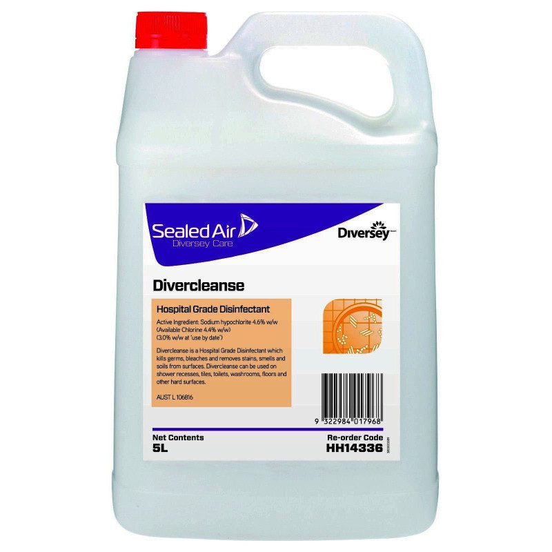Diversey Divercleanse Hospital Grade Disinfectant (Sporicidal)  Jerrycan Single Unit 5L