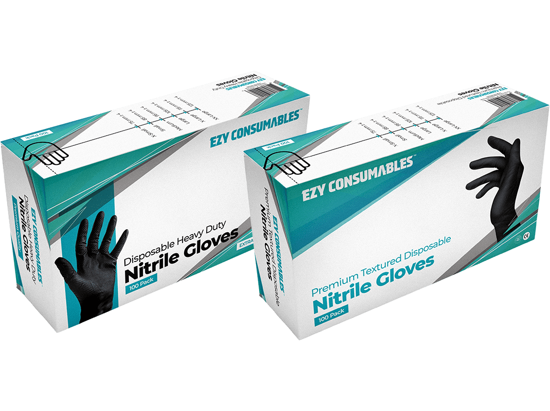 Ezy Consumables Premium Nitrile Gloves Black