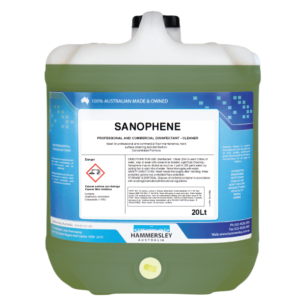 Hammersley Sanophene Hospital Grade Cleaner Disinfectant Sanitiser Deodoriser - 1000LT