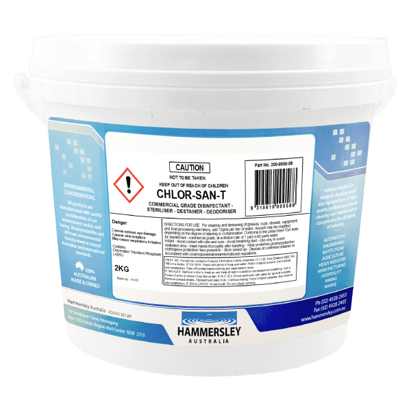 Hammersley Chlor SanT Steriliser Destainer Deodoriser 9KG