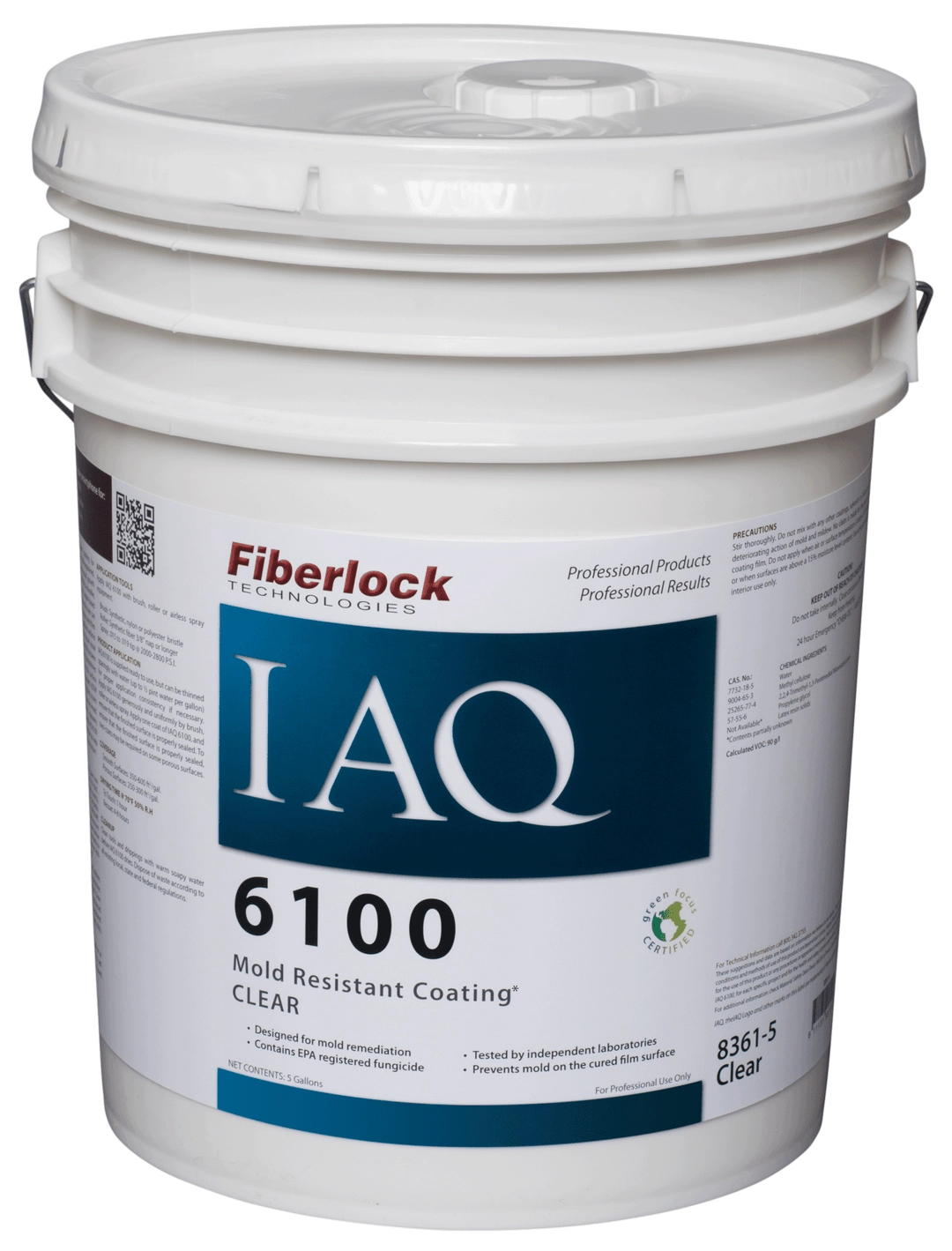 Fiberlock IAQ 6100 Mold Resistant Coating Clear Acrylic Fungistatic Protective Coating 18.9L