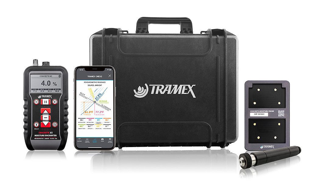 Tramex Concrete Determinator Tech Kit CDTK CMEX5 & Concrete Moisture Probe System