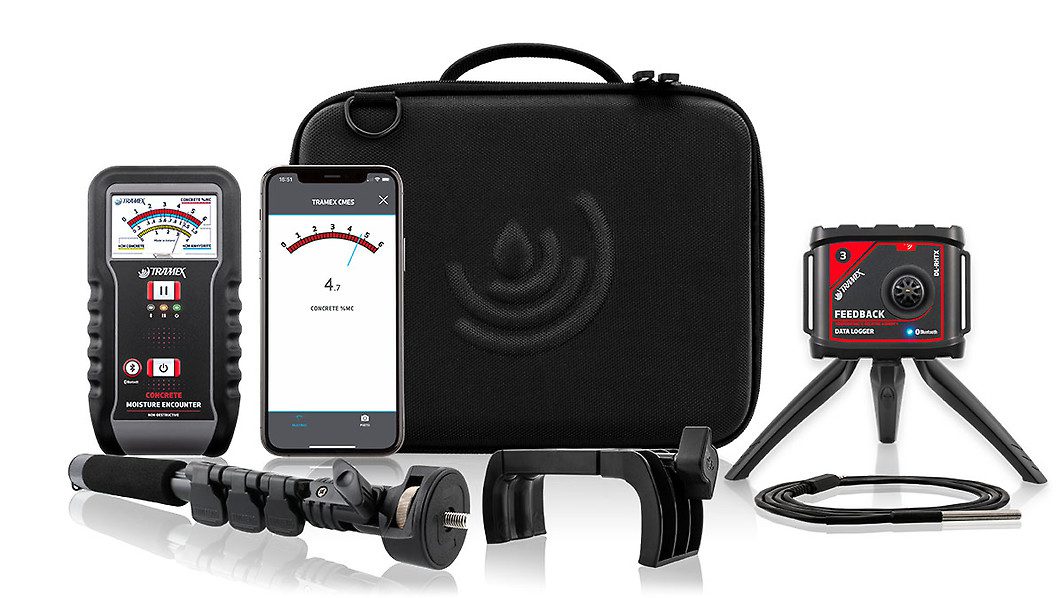 Tramex Flooring Tech Kit FTK CME5 Moisture Meter with DL-RHTX Datalogger