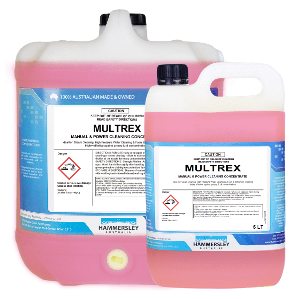 Hammersley Multrex Steam & Power Cleaner Water-Based Cleaning Concentrate Non-Flammable Biodegradable 5L
