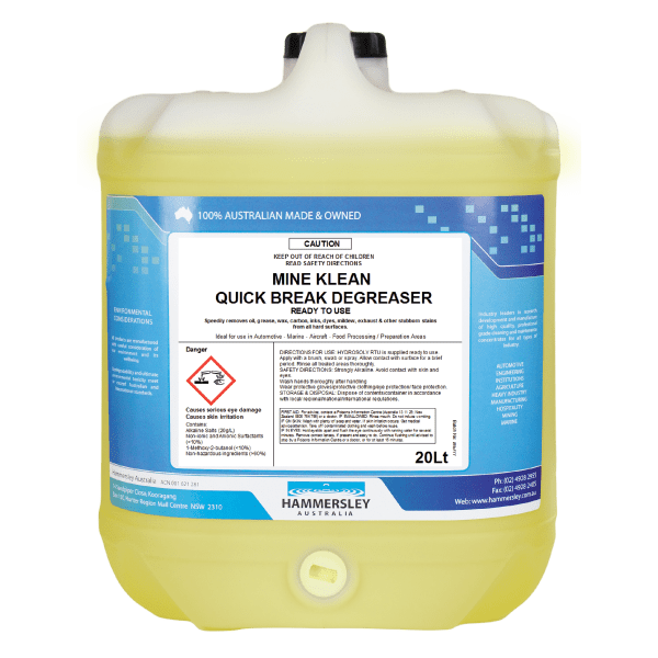 Hammersley Mine Klean Quick Break Degreaser 20L