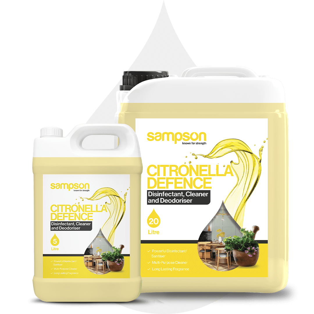 CITRONELLA DEFENCE. DISINFECTANT, CLEANER, DEODOURANT AND INSECT DETERRENT