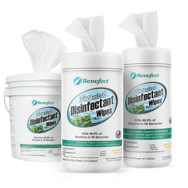 Benefect Botanical Disinfectant Wipes 250 Count-Carton