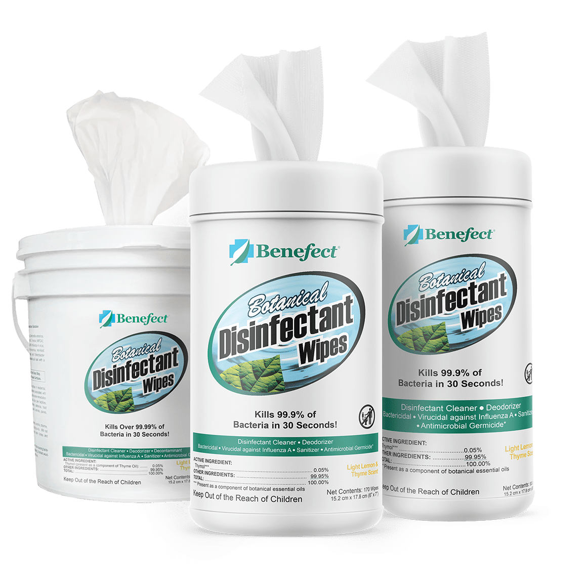 Benefect Botanical Disinfectant Wipes 250 Count-Carton
