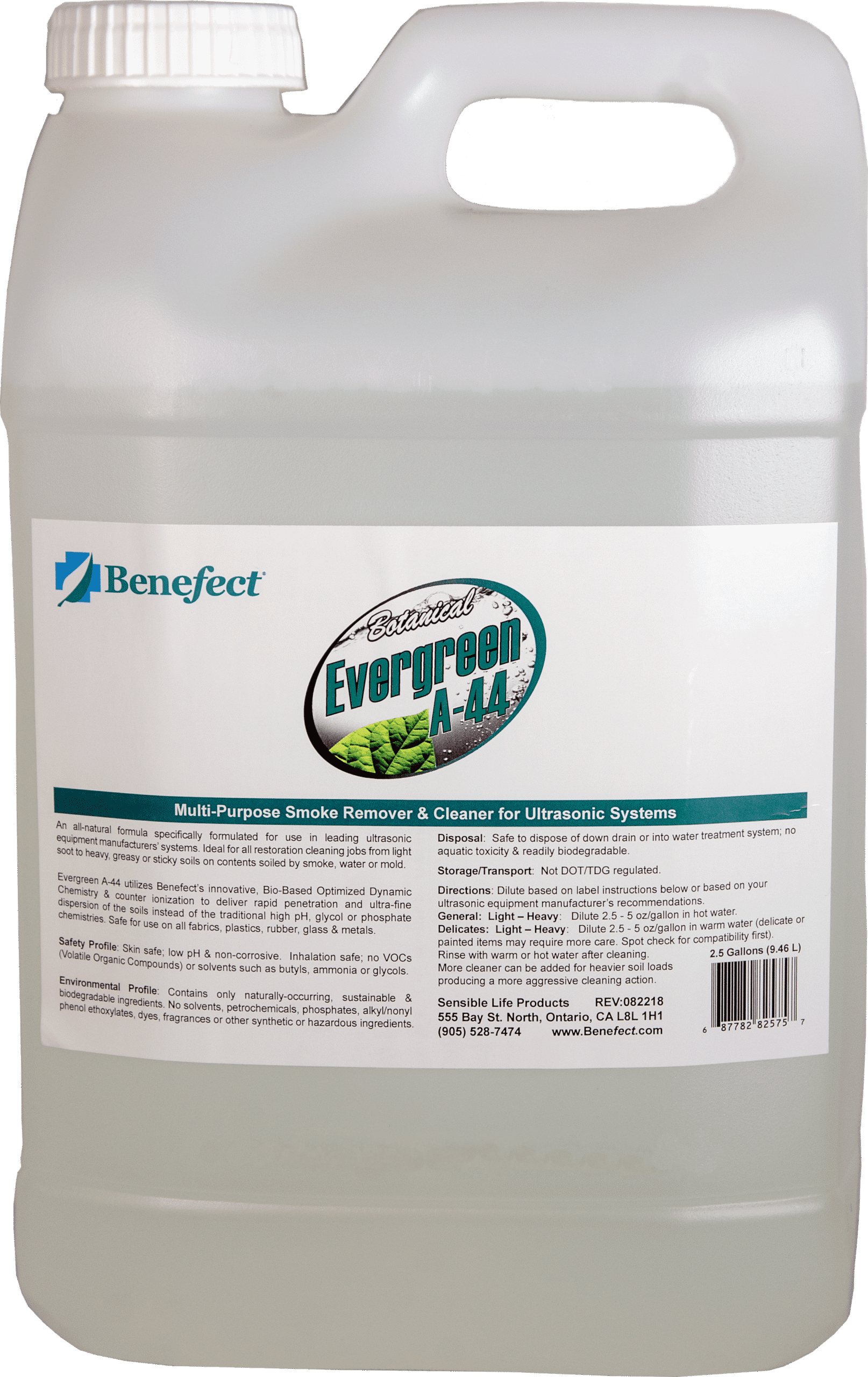 Benefect Evergreen A-44 Ultrasonic Cleaning Solution 9.5L