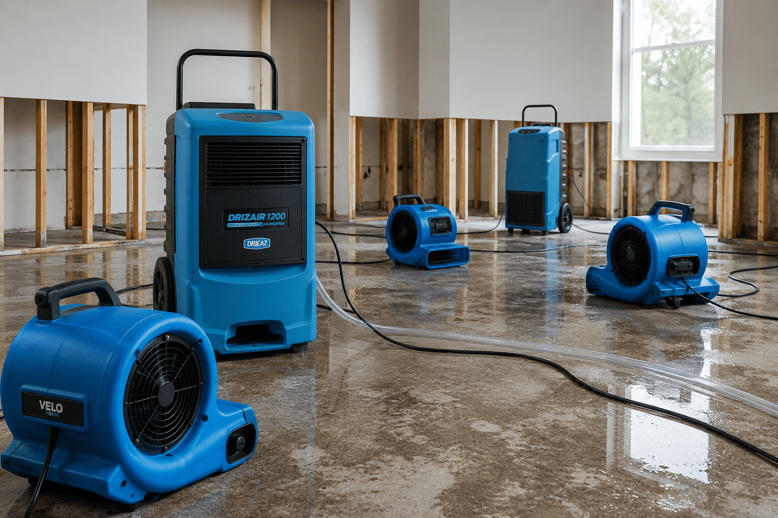 Professional water damage restoration and structural drying equipment