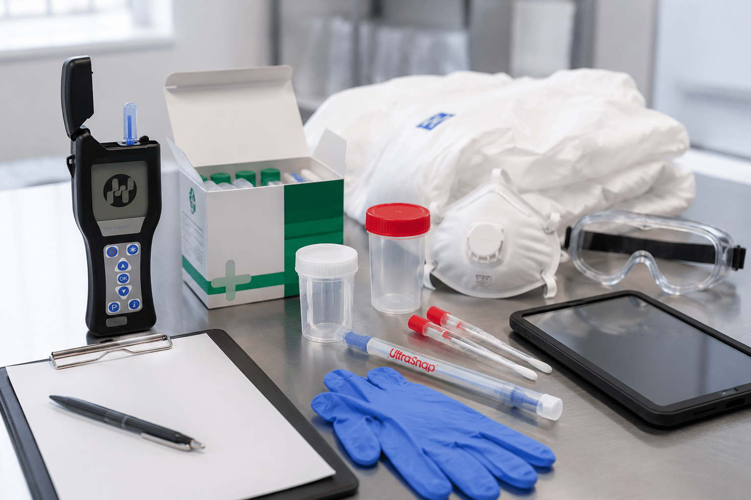 Testing and sampling supplies for professional decontamination work