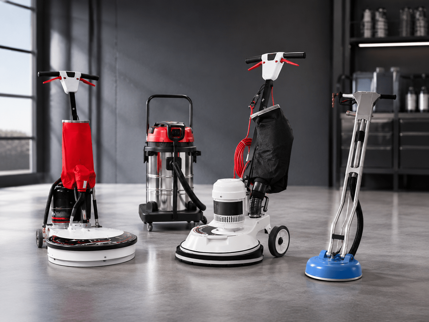 Professional hard floor cleaning machines